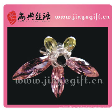 Clean Ruby Color Crystal Rhinestone Butterfly Ring